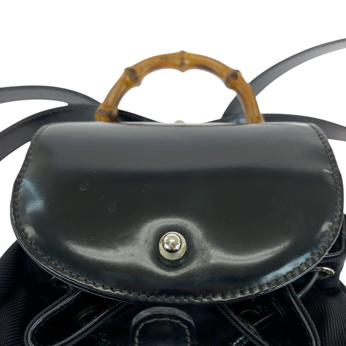 GUCCI Backpack 003 1998 0030 leather Black SilverMetal Bamboo