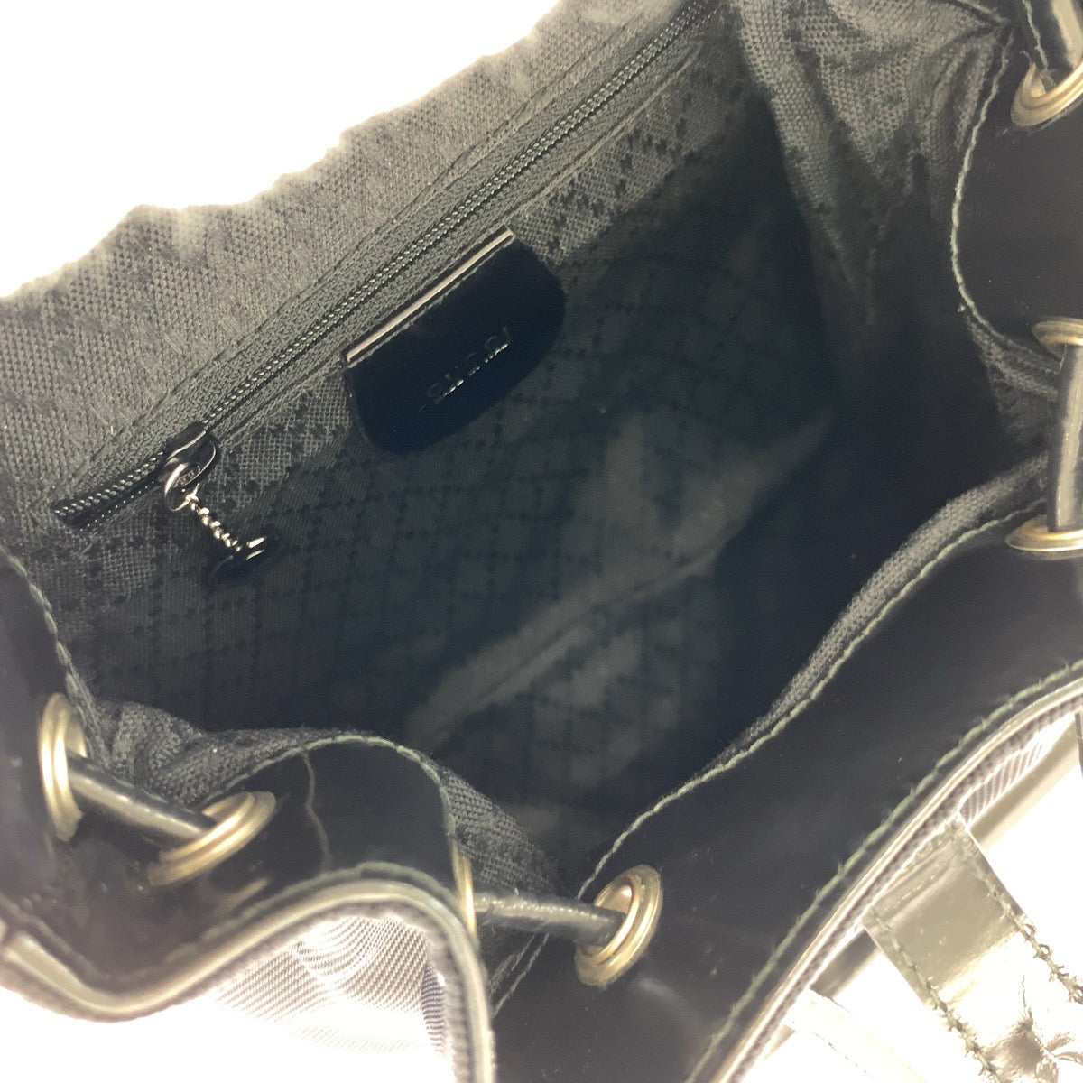 GUCCI Backpack 003 1998 0030 leather Black SilverMetal Bamboo