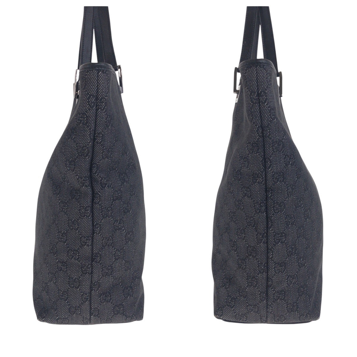 GUCCI Tote Bag 31243 GG canvas Black SilverMetal