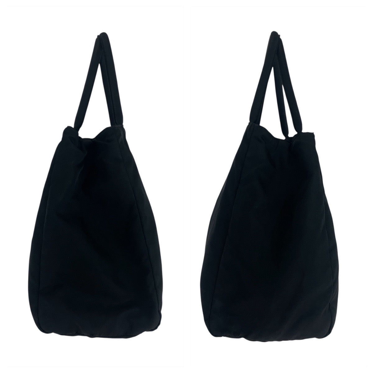 PRADA Tote Bag Nylon Black SilverMetal Test Triangle With logo