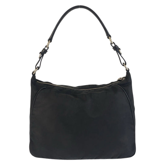PRADA Shoulder Bag Nylon Black SilverMetal Test Triangle With logo