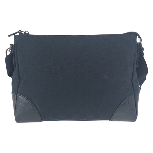 GUCCI Shoulder Bag 114273 GG canvas Black SilverMetal