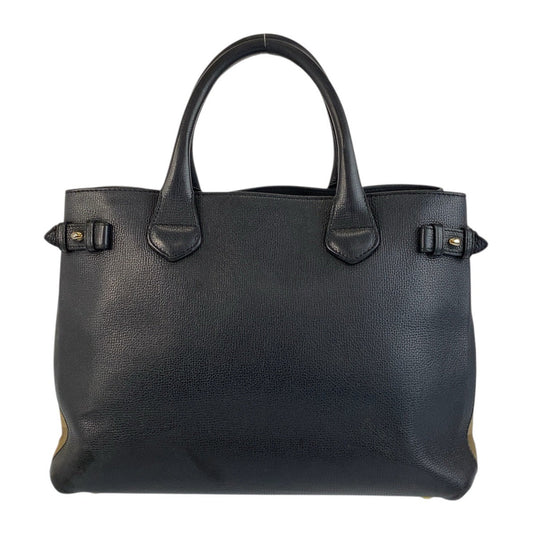 BURBERRY Tote Bag ITCF&10SCA leather Black Multicolor Gold Metal