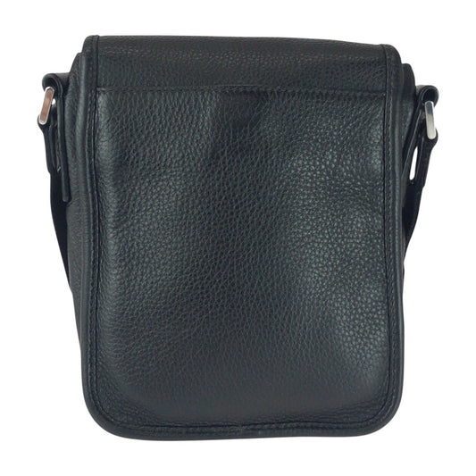 PRADA Shoulder Bag PVC Black Silver Metal Vittero Triangle With logo