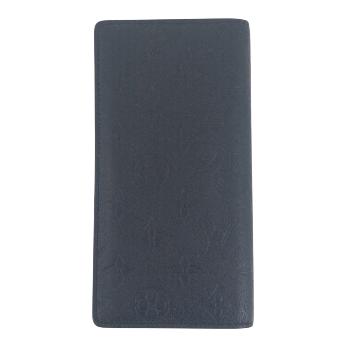 LOUIS VUITTON Long Wallet Purse leather Black black monogram shadow Portefeuille Braza