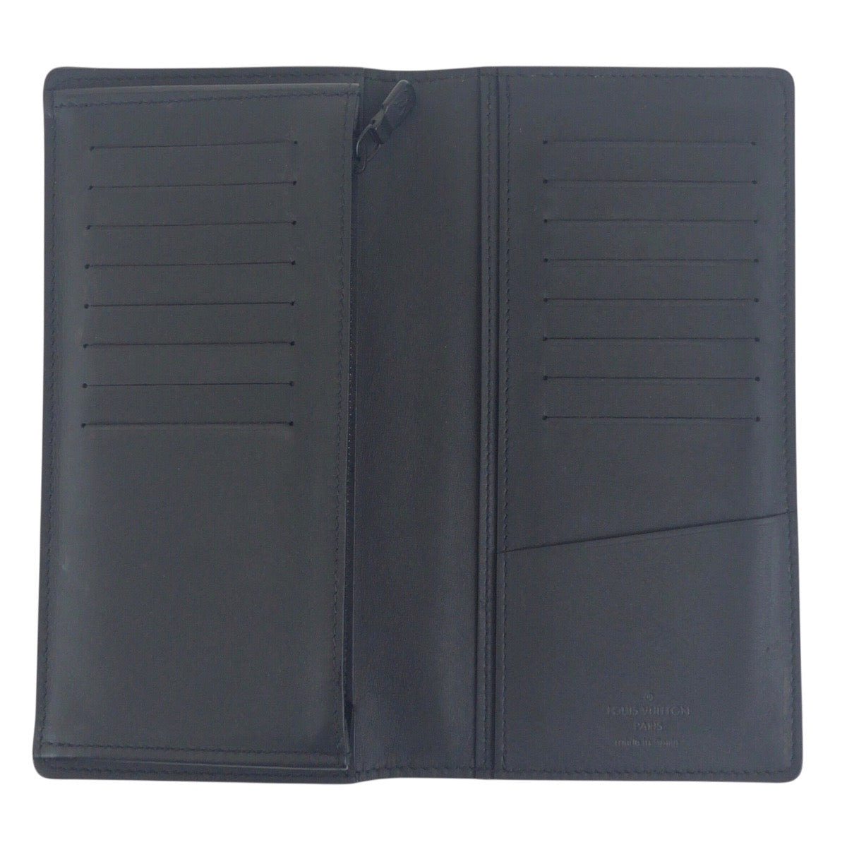LOUIS VUITTON Long Wallet Purse leather Black black monogram shadow Portefeuille Braza