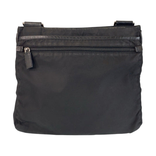 PRADA Shoulder Bag Nylon Black SilverMetal Test Triangle With logo