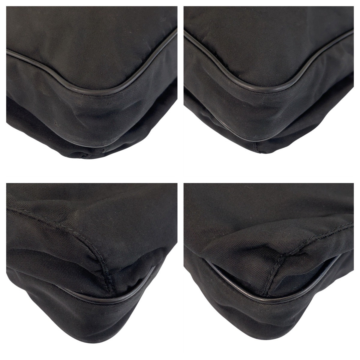 PRADA Shoulder Bag Nylon Black SilverMetal Test Triangle With logo