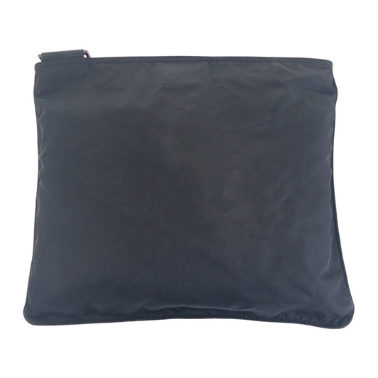 PRADA Shoulder Bag Nylon Black SilverMetal Test Triangle With logo