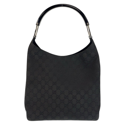 GUCCI Shoulder Bag 001 3752 GG canvas Black SilverMetal
