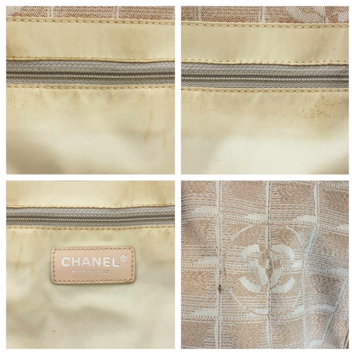 CHANEL Tote Bag canvas Pink Beige SilverMetal New travel line COCO Mark