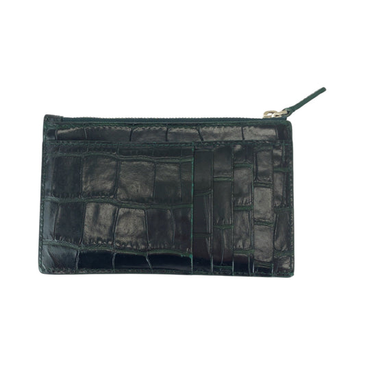 BALENCIAGA Coin case 640535 leather black Croco embossed