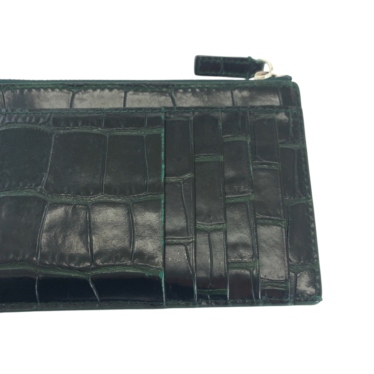 BALENCIAGA Coin case 640535 leather black Croco embossed