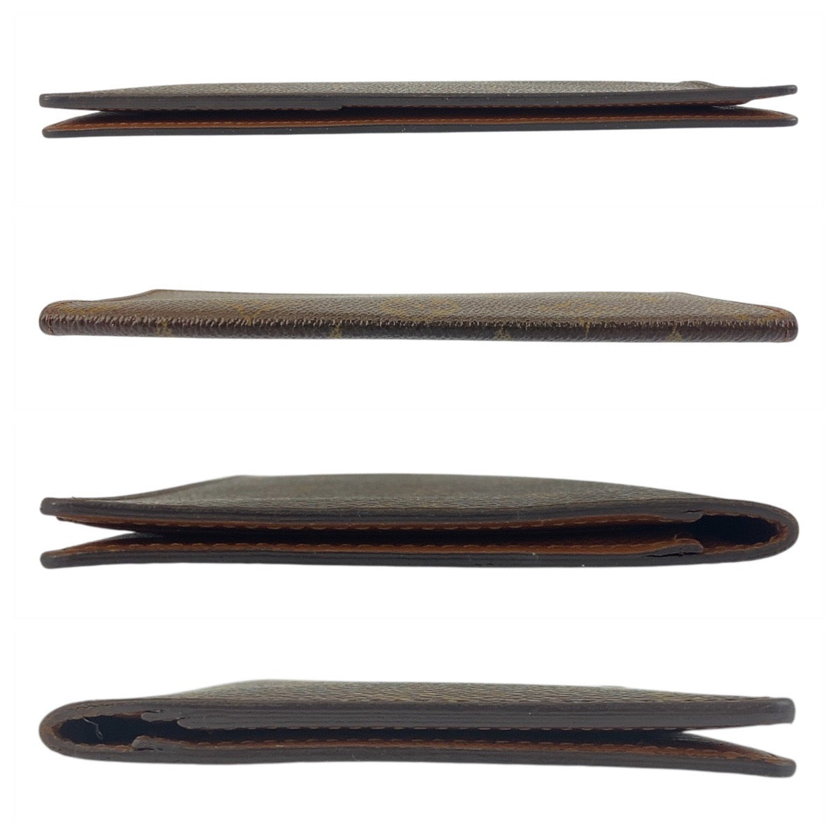 LOUIS VUITTON Long Wallet Purse M61823 PVC Brown Monogram Porte Valeurs Cartes Crdit