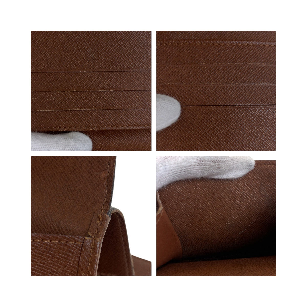LOUIS VUITTON Tri-fold wallet M61652 PVC Brown Gold Metal Monogram Porte Monnaie Billets Cartes Credit