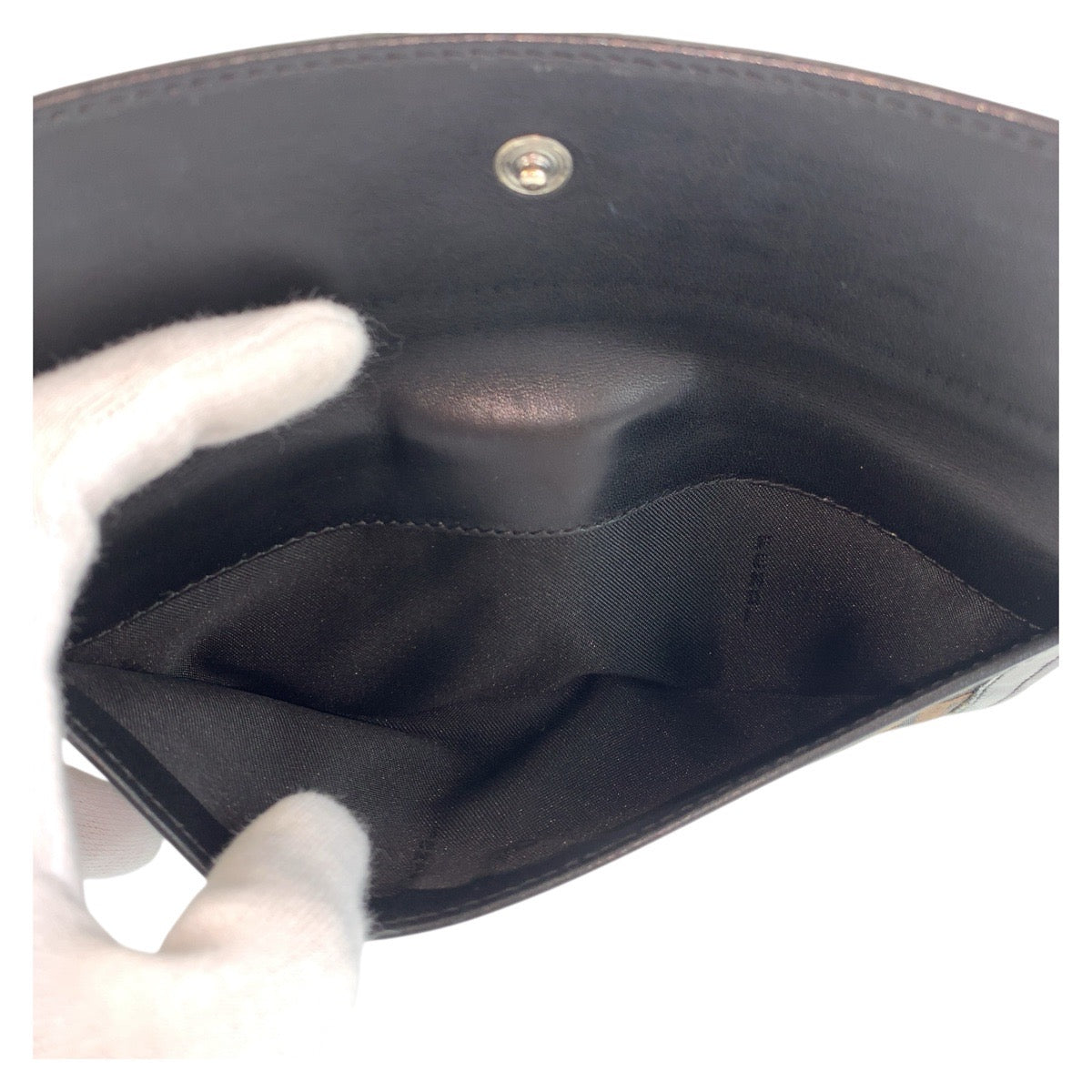 FENDI Long Wallet Purse 8M0032 canvas Brown Black SilverMetal Zucchino