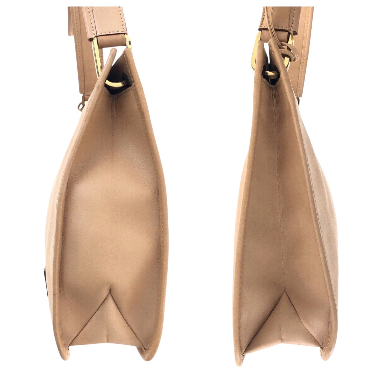 GUCCI Shoulder Bag 91762 leather Beige Gold Metal