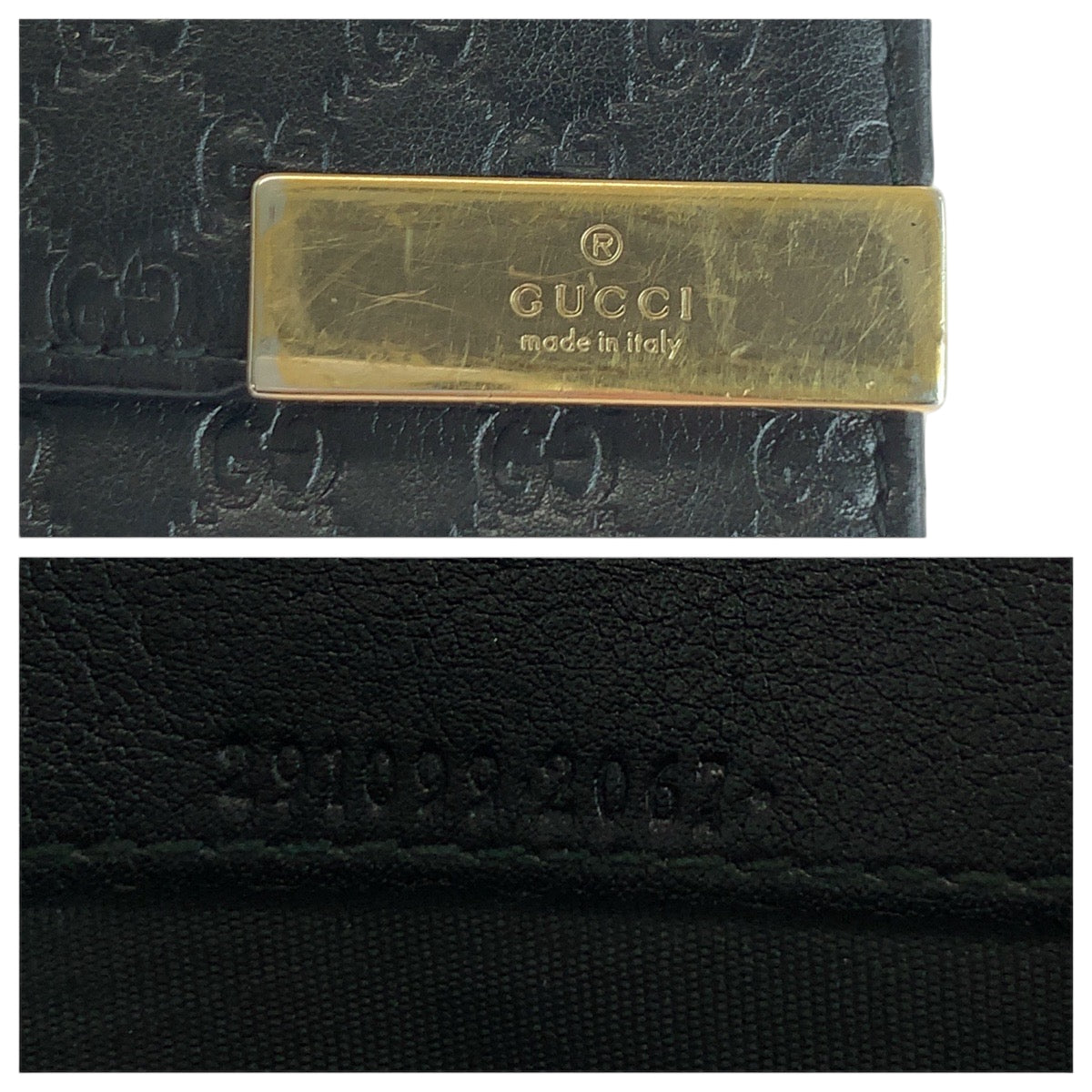 GUCCI Long Wallet Purse 291099 leather Black GoldMetal Guccisima
