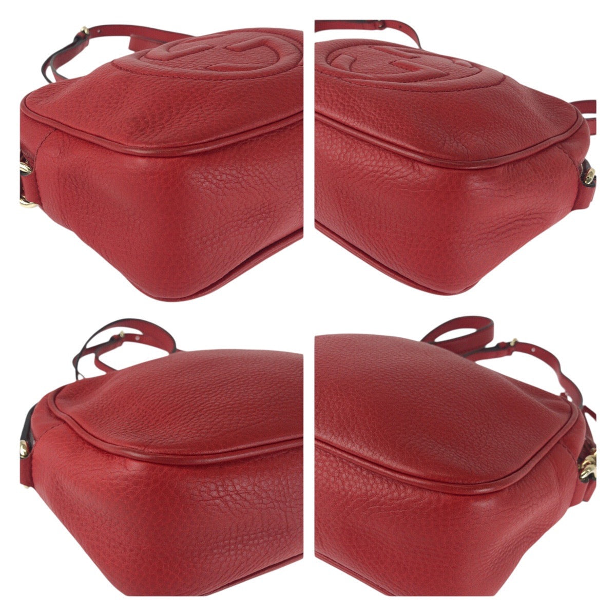 GUCCI Shoulder Bag 308364 leather Red Gold Metal Soho Tassel