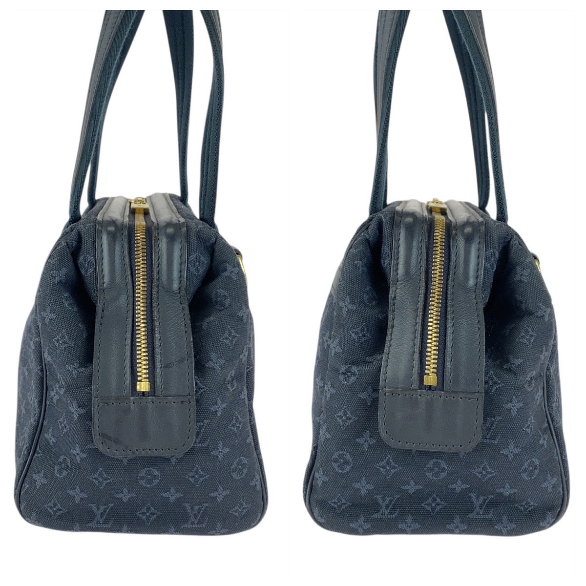 LOUIS VUITTON Handbag M92414 canvas Navy Gold Metal Monogram mini Josephine PN