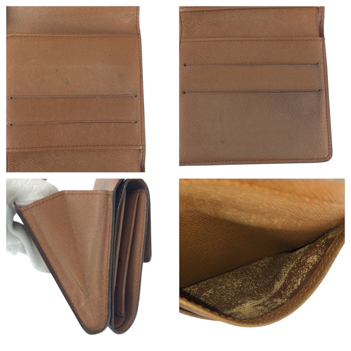 LOUIS VUITTON Tri-fold wallet M61652 PVC Brown Gold Metal Monogram Porto Monnaie BiéCartes Credit