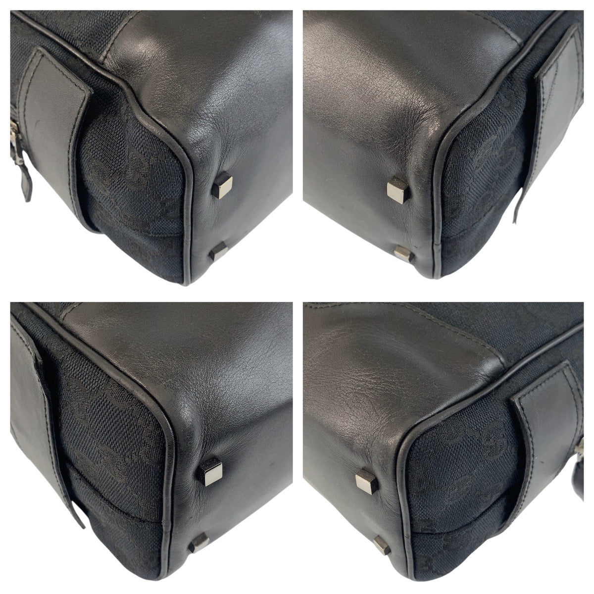 GUCCI Shoulder Bag 002 1115 GG canvas Black SilverMetal