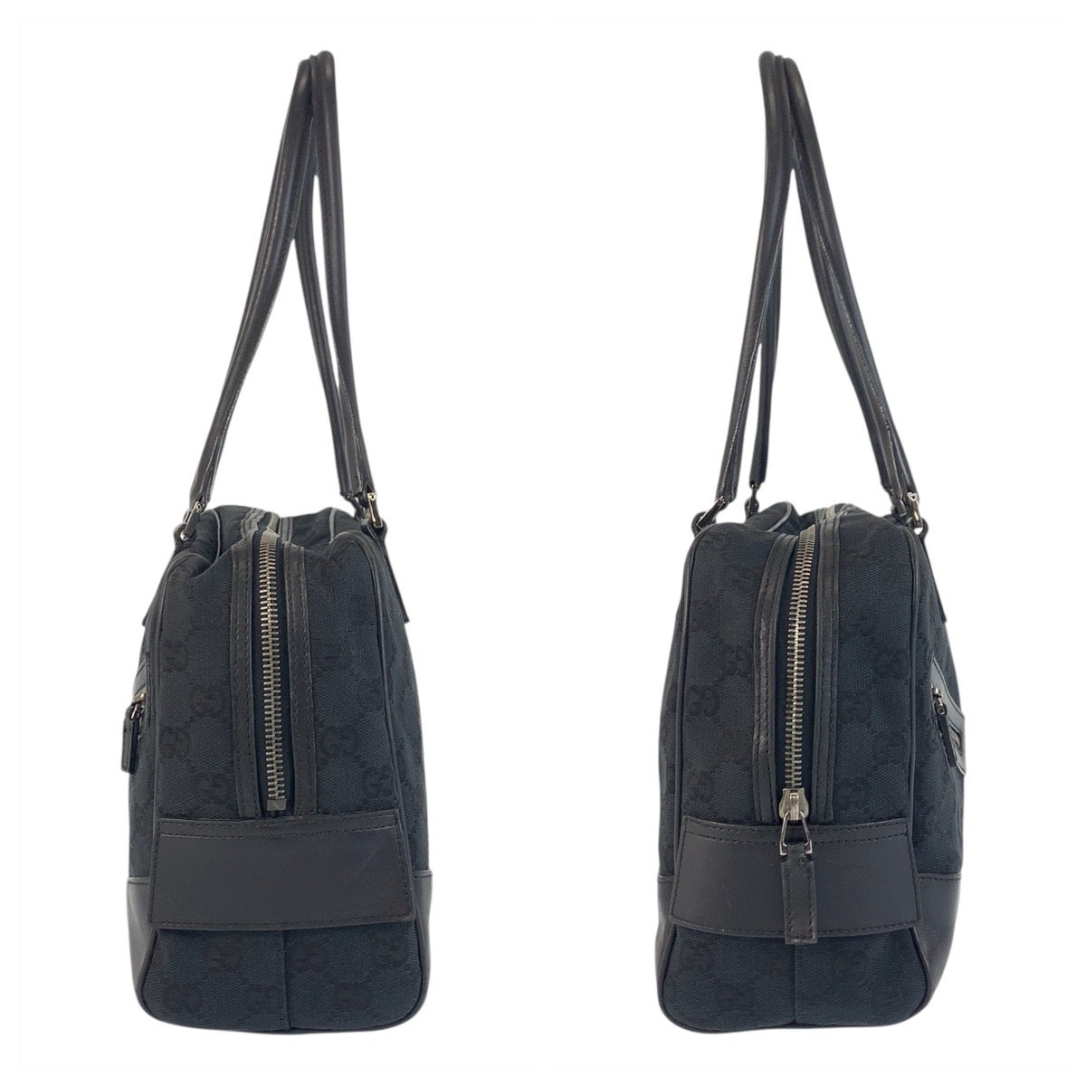 GUCCI Shoulder Bag 002 1115 GG canvas Black SilverMetal