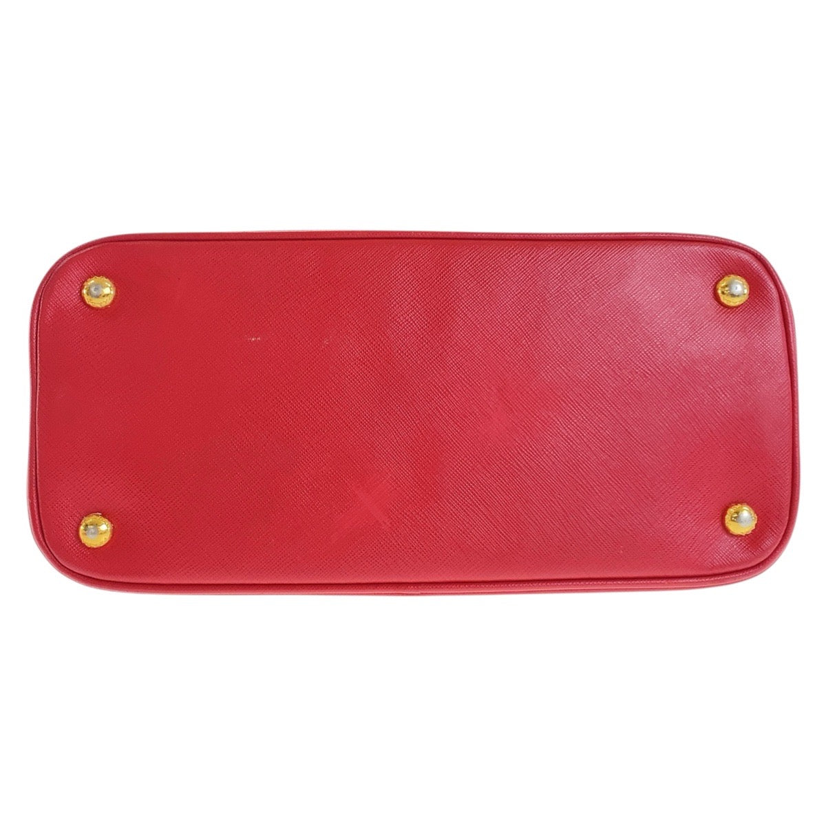 PRADA Handbag leather Red Gold Metal Safiano Triangle With logo