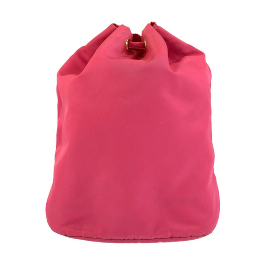 PRADA Pouch Nylon Pink Gold Metal Test Triangle With logo