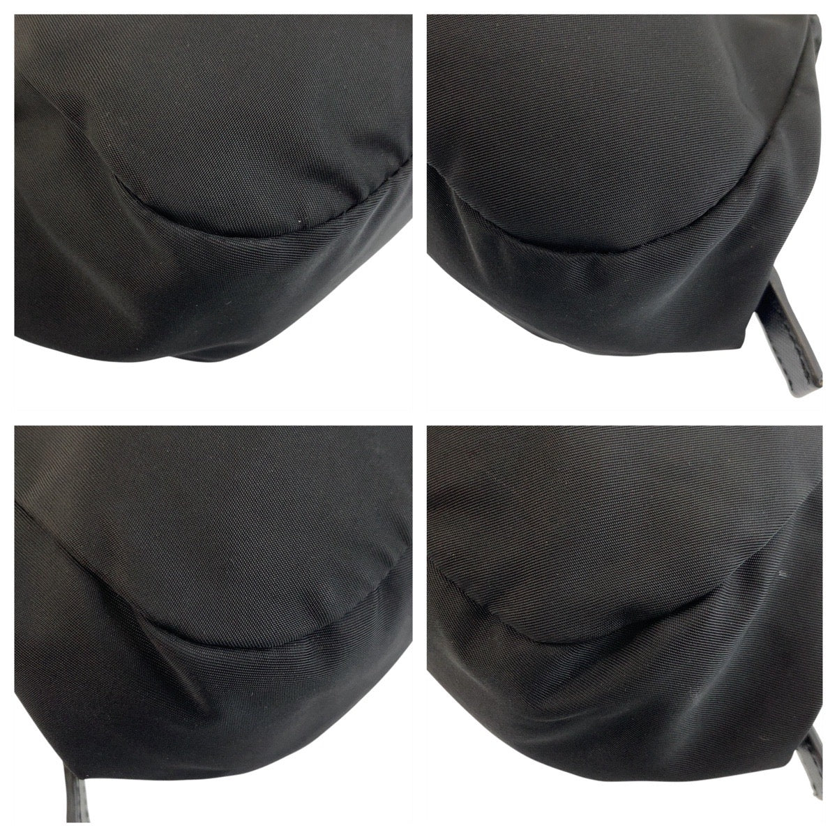 PRADA Pouch Nylon Black GoldMetal Test Triangle With logo