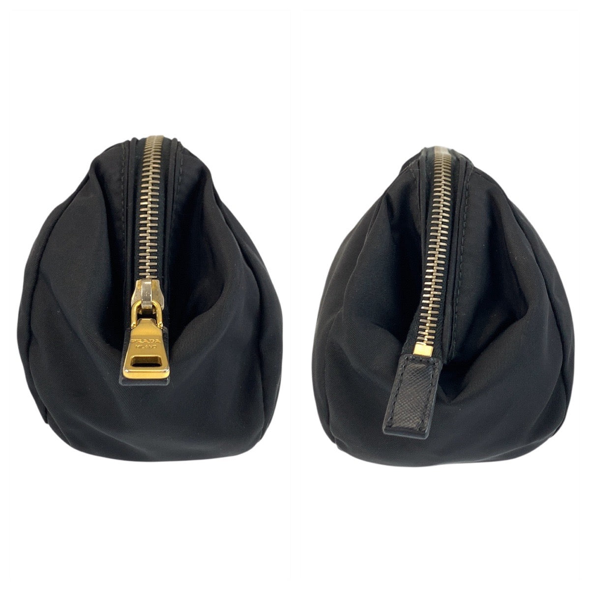 PRADA Pouch Nylon Black GoldMetal Test Triangle With logo
