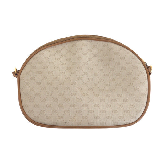 GUCCI Shoulder Bag 007 89 0094 PVC Beige Brown Gold Metal Old Gucci