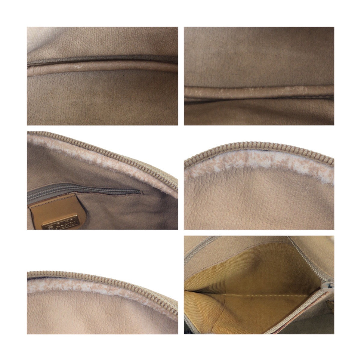 GUCCI Shoulder Bag 007 89 0094 PVC Beige Brown Gold Metal Old Gucci