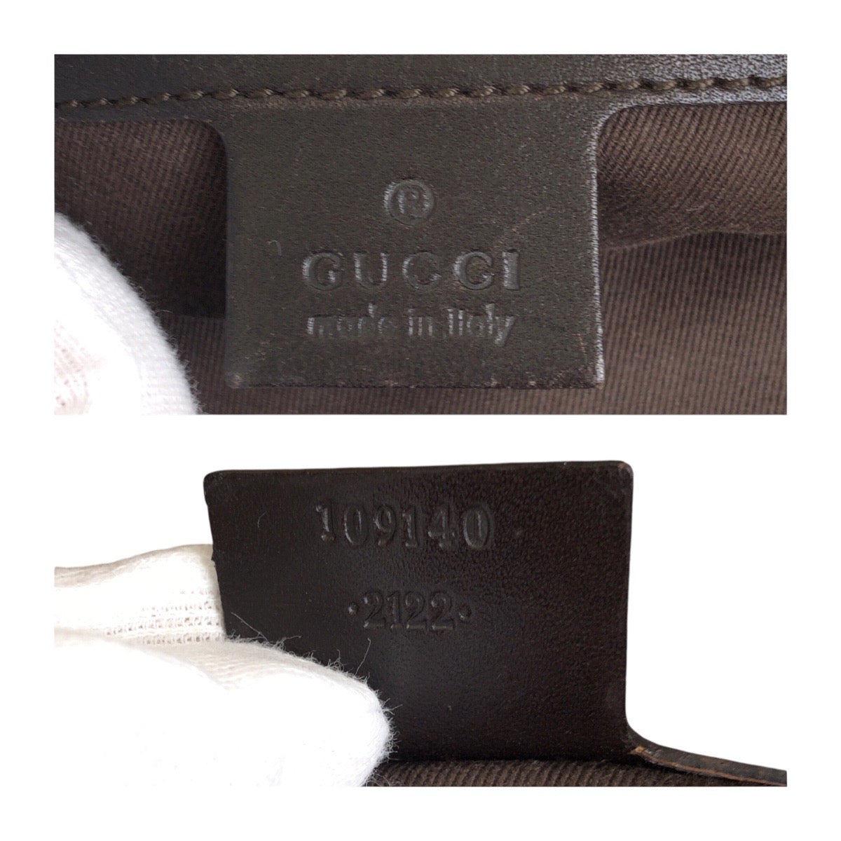GUCCI Tote Bag 109140 GG canvas Beige Brown Gold Metal