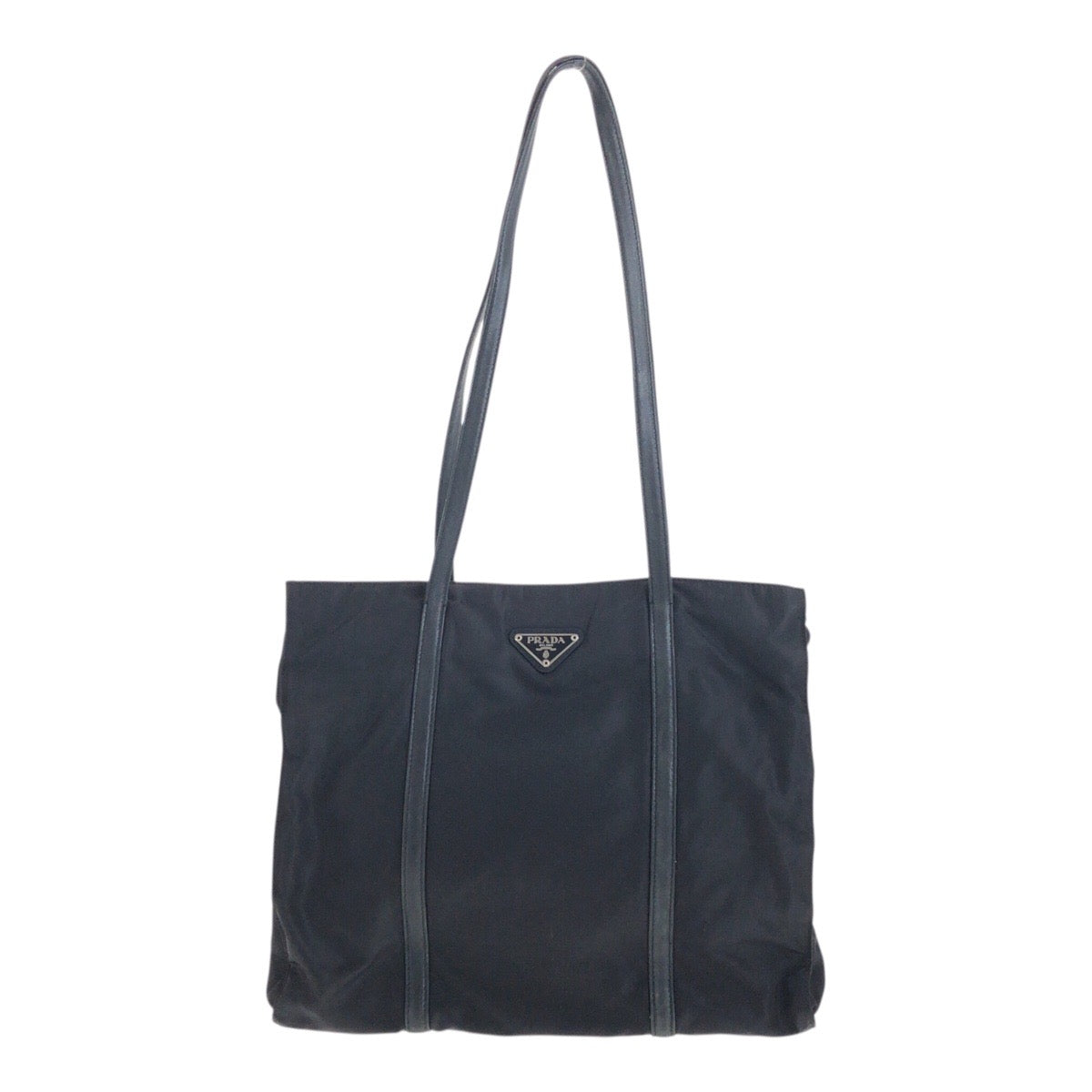 PRADA Tote Bag Nylon Black SilverMetal Test Triangle With logo