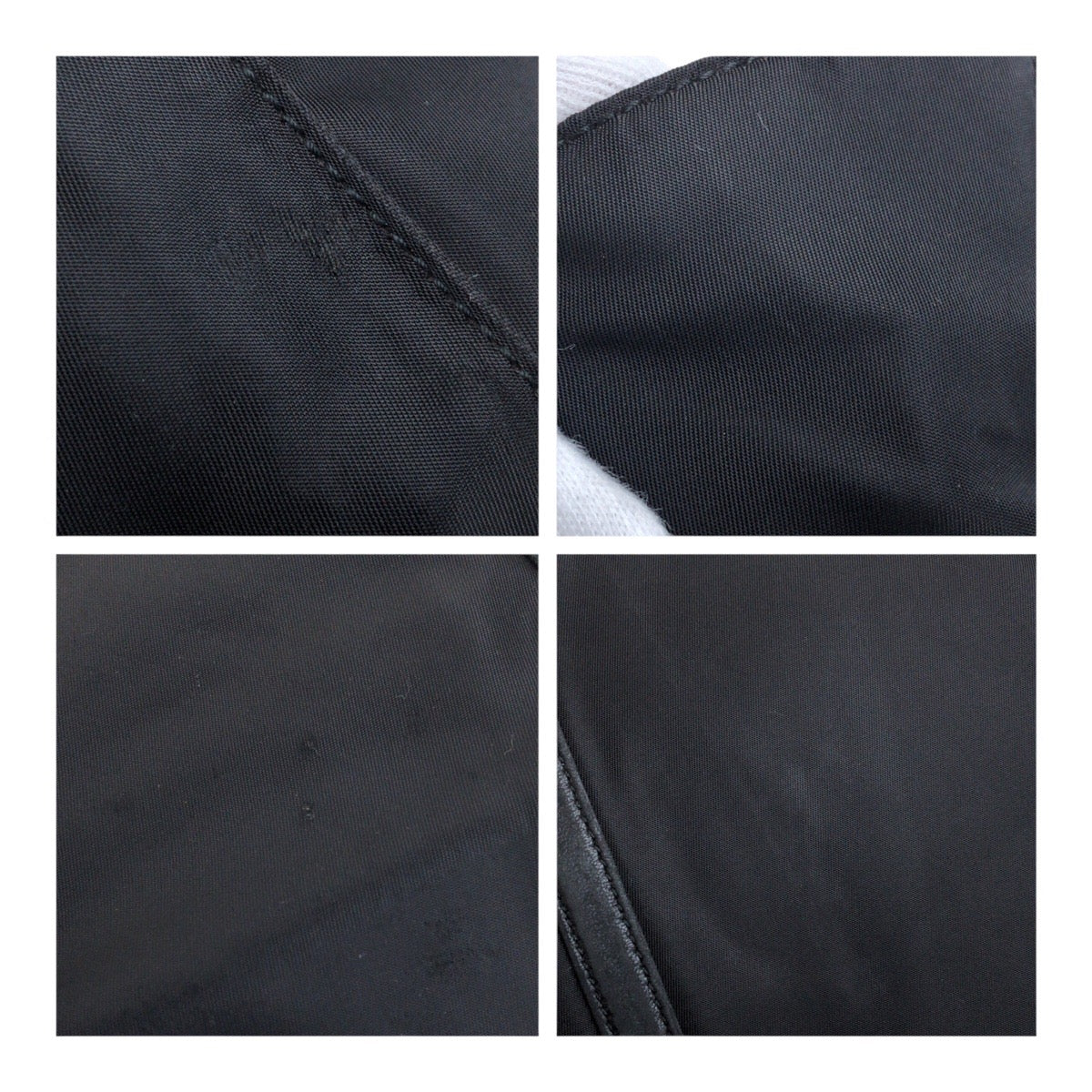 PRADA Tote Bag Nylon Black SilverMetal Test Triangle With logo
