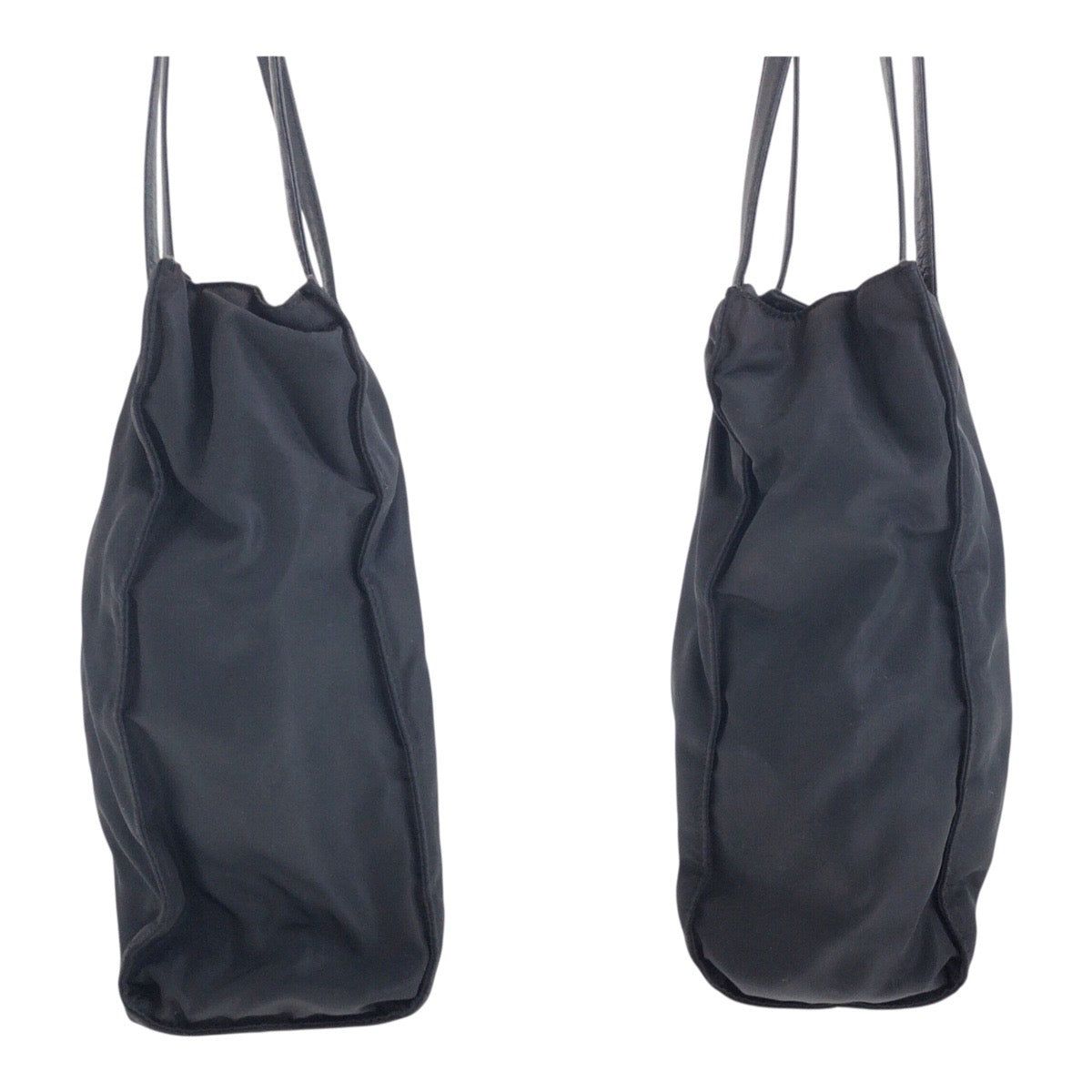PRADA Tote Bag Nylon Black SilverMetal Test Triangle With logo