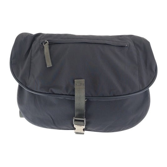 PRADA Shoulder Bag Nylon Black Black Gray SilverMetal Sports