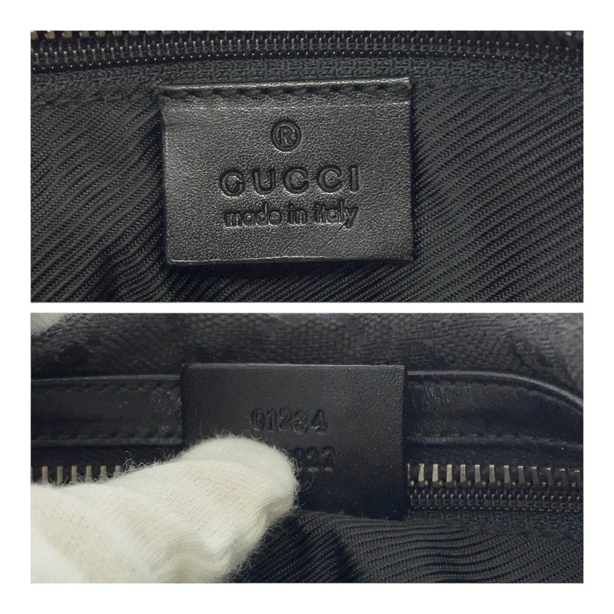 GUCCI Shoulder Bag 01234 GG canvas Black SilverMetal