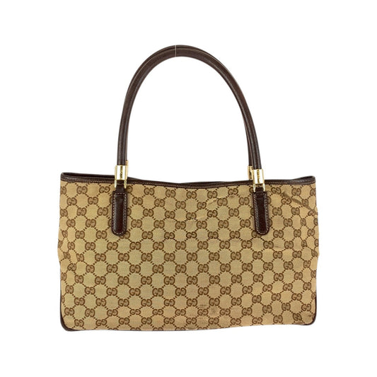 GUCCI Tote Bag 161717 GG canvas Beige Ivory Brown Sherry line