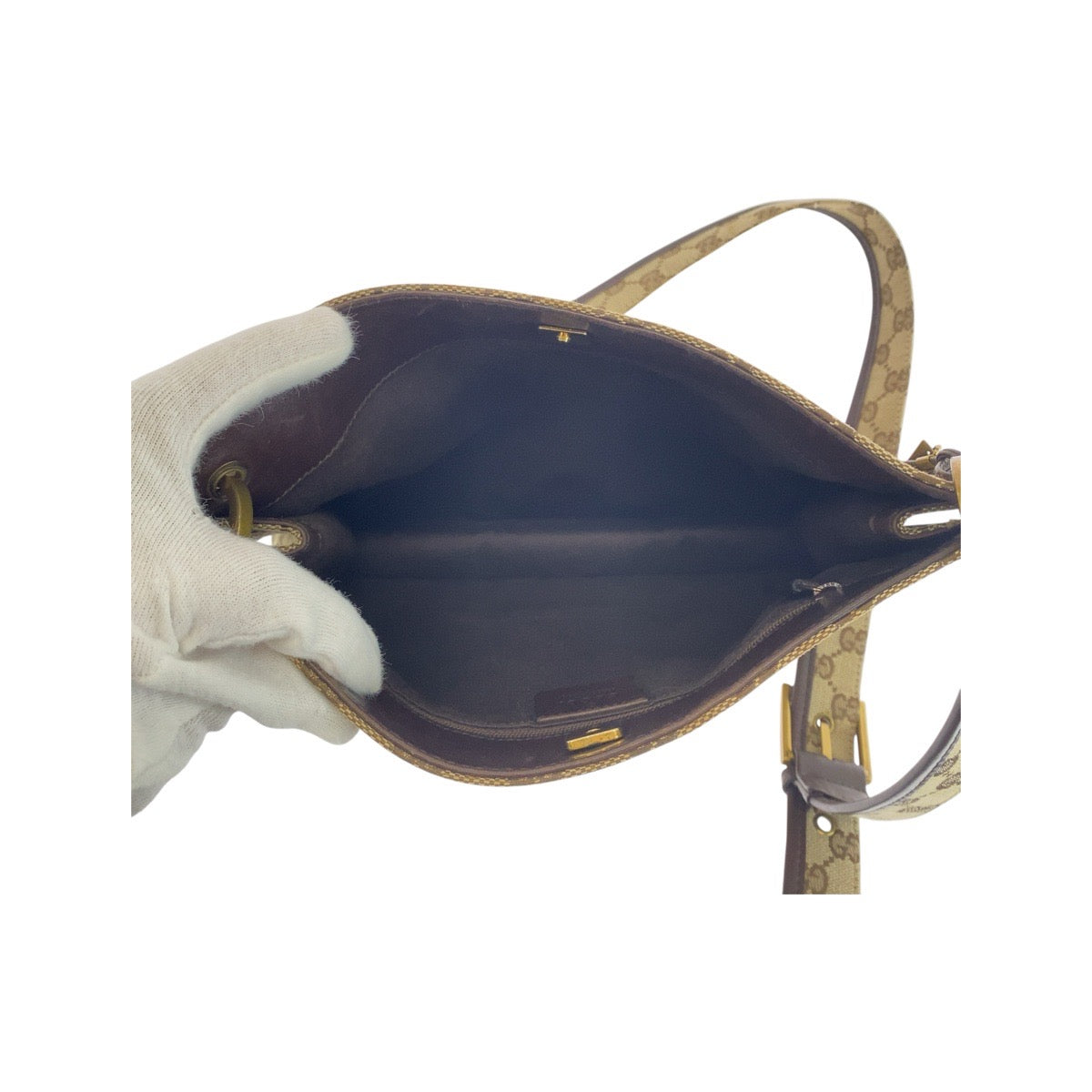 GUCCI Shoulder Bag 91762 GG canvas Beige brown