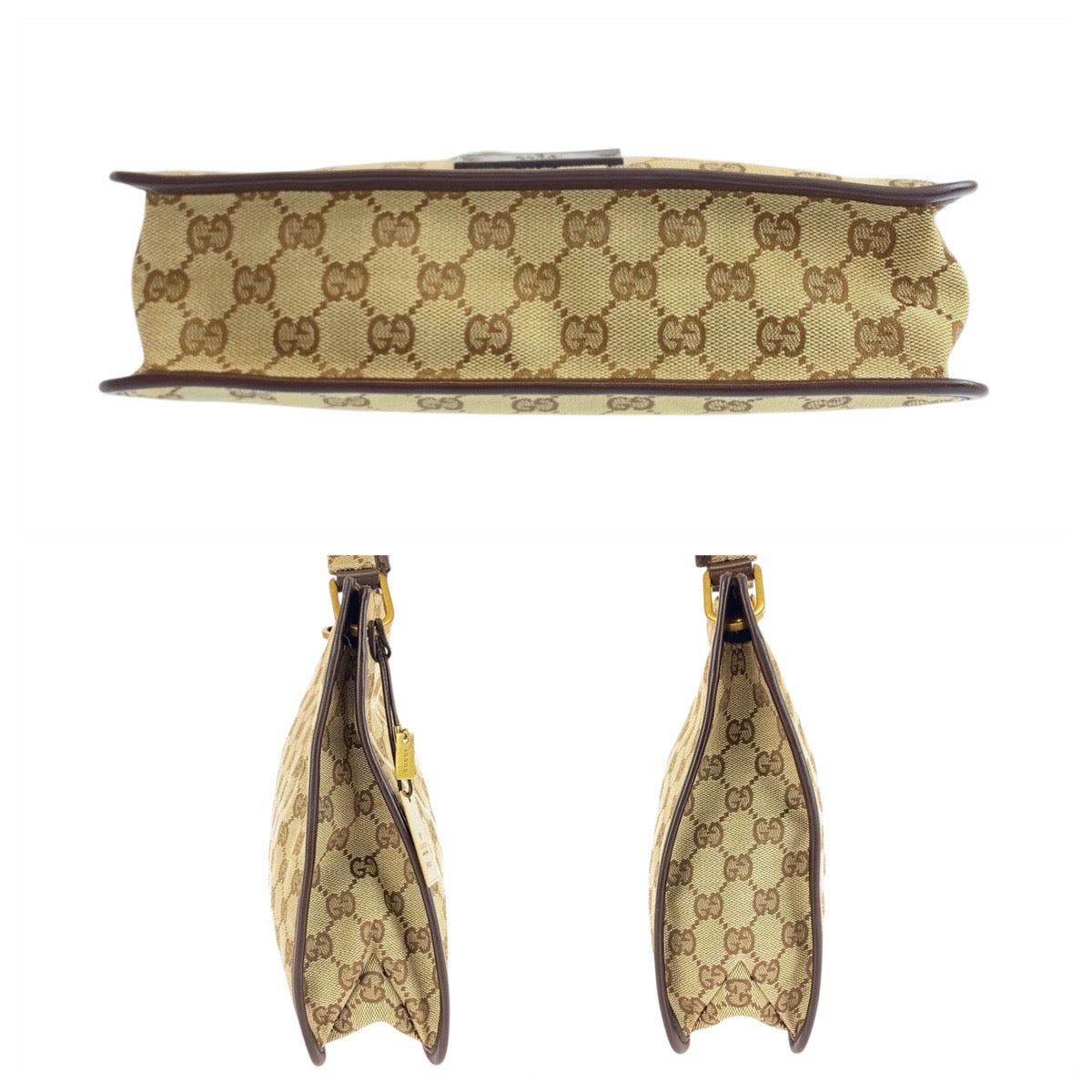 GUCCI Shoulder Bag 91762 GG canvas Beige brown