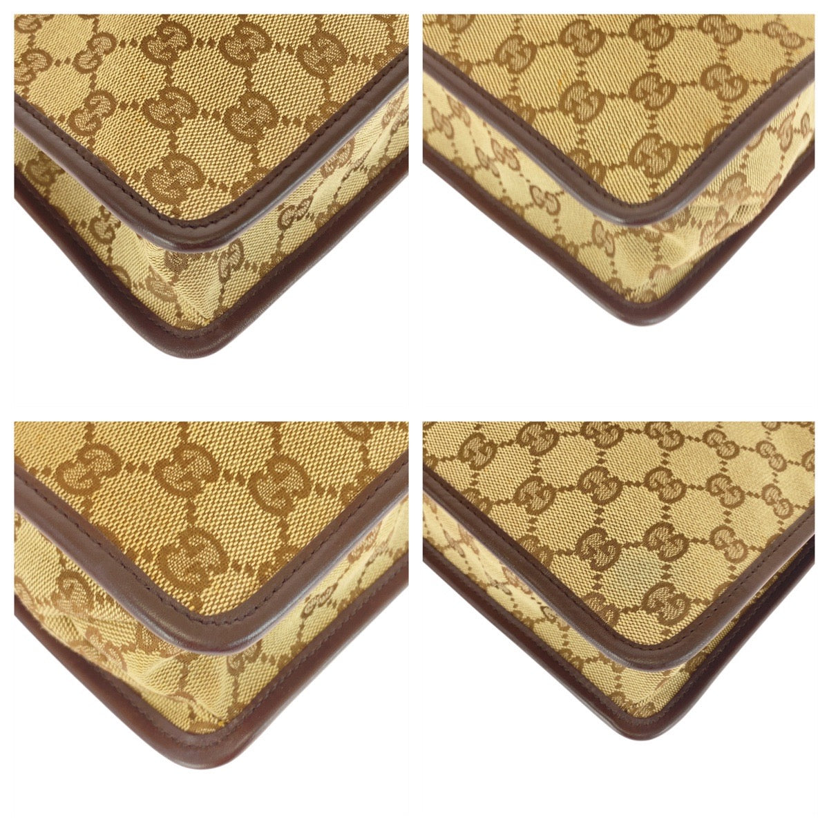 GUCCI Shoulder Bag 91762 GG canvas Beige brown