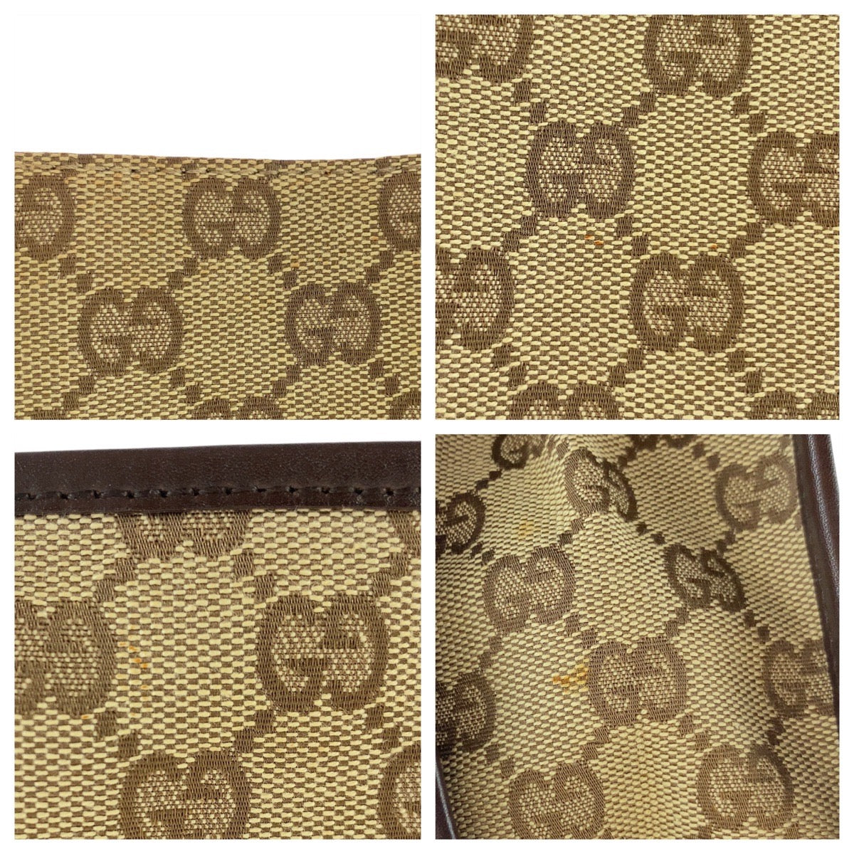 GUCCI Shoulder Bag 91762 GG canvas Beige brown