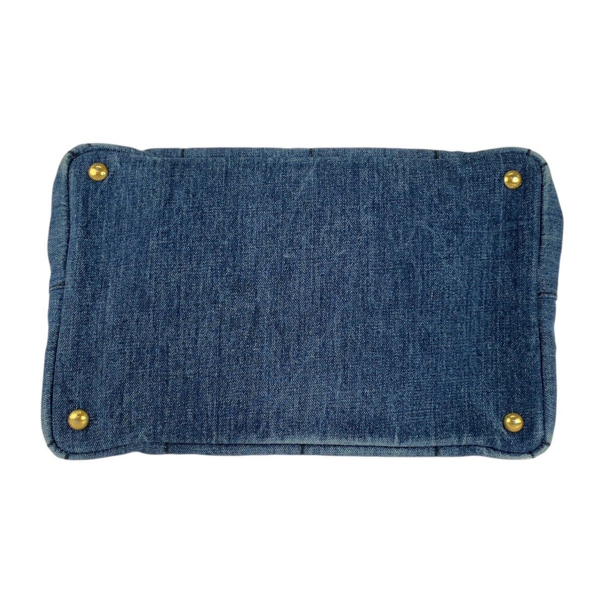 PRADA Tote Bag canvas Blue GoldMetal Canapa TriangleWith logo
