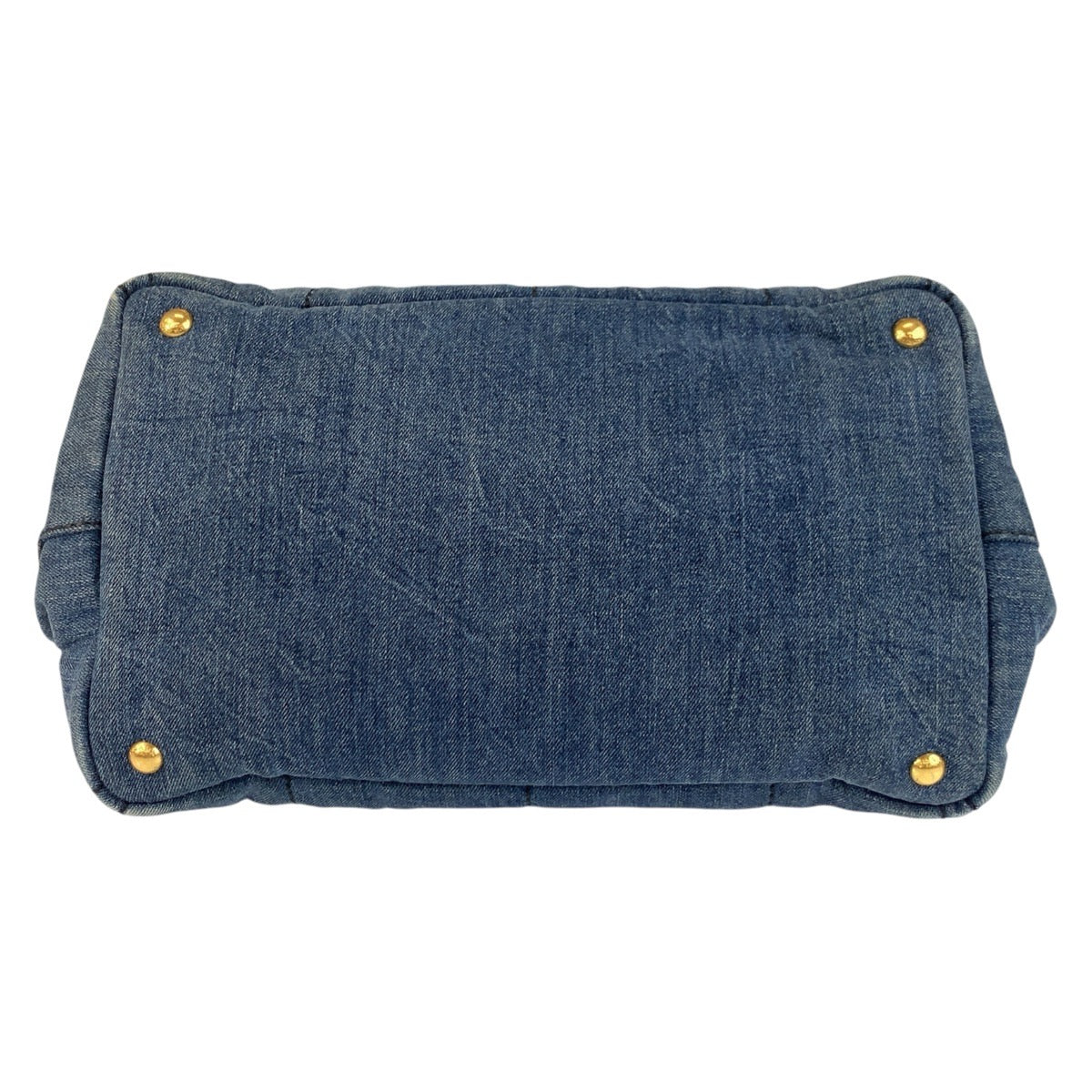 PRADA Tote Bag canvas Blue GoldMetal Canapa