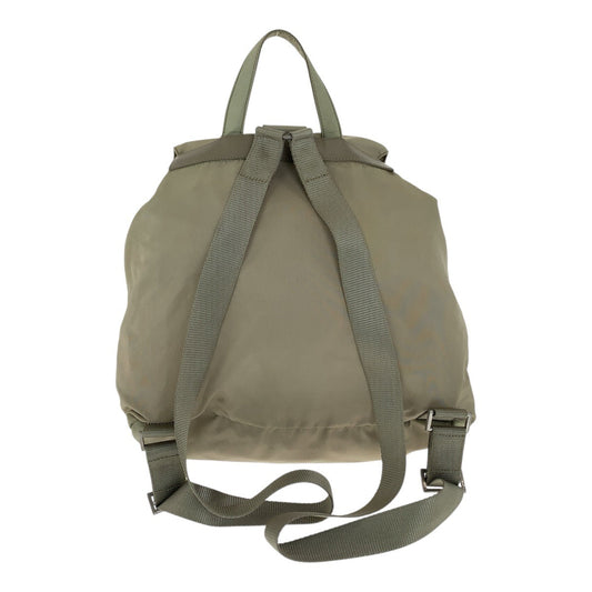 PRADA Backpack Nylon Khaki Silver Test Triangle With logo
