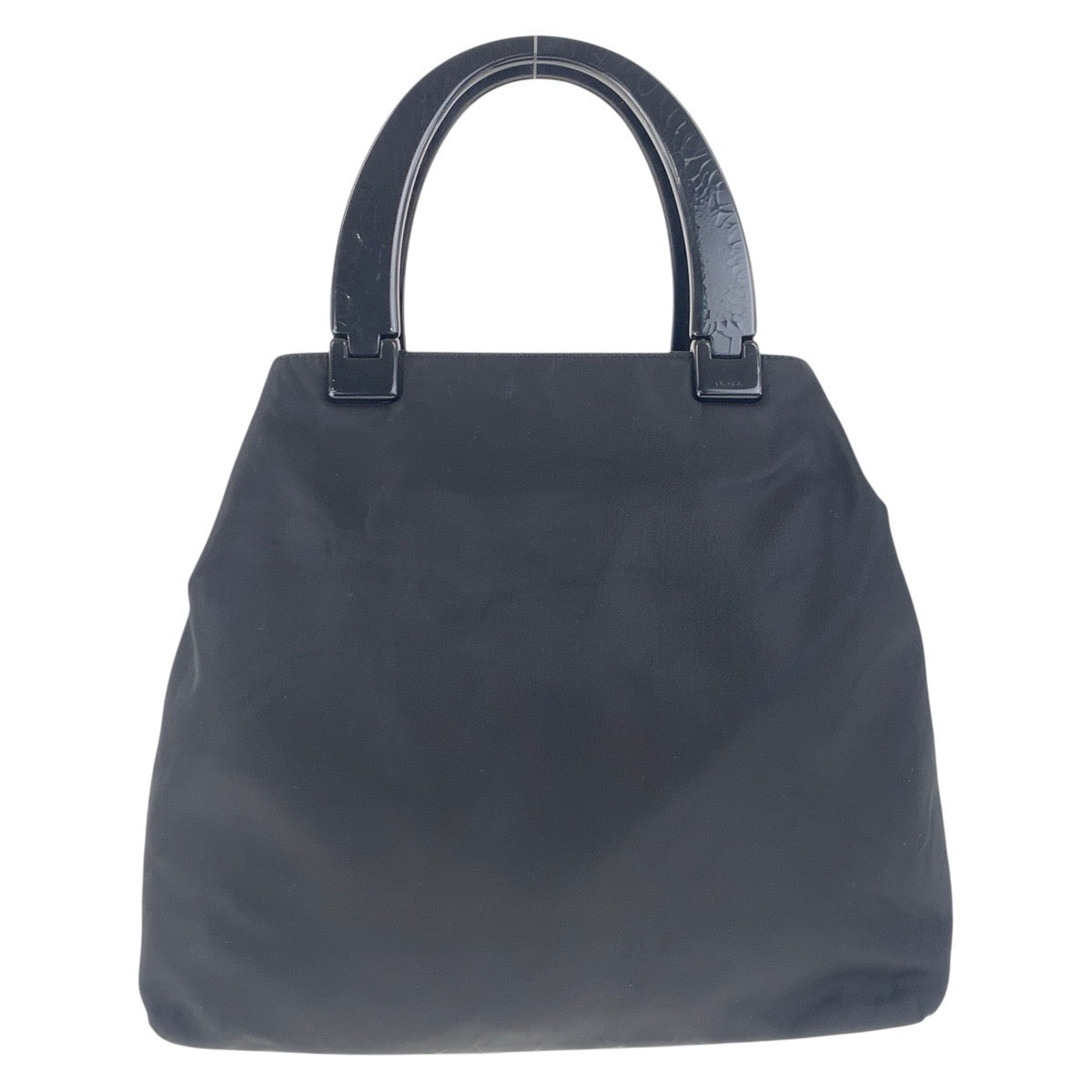 PRADA Tote Bag Nylon Black SilverMetal Test Triangle With logo