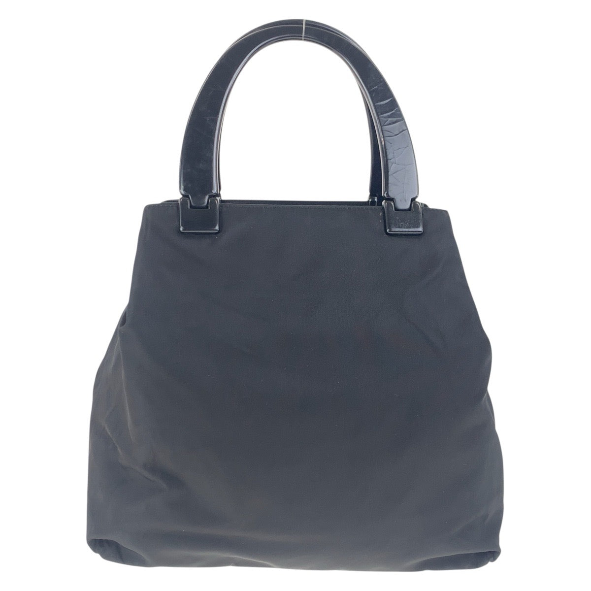 PRADA Tote Bag Nylon Black SilverMetal Test Triangle With logo