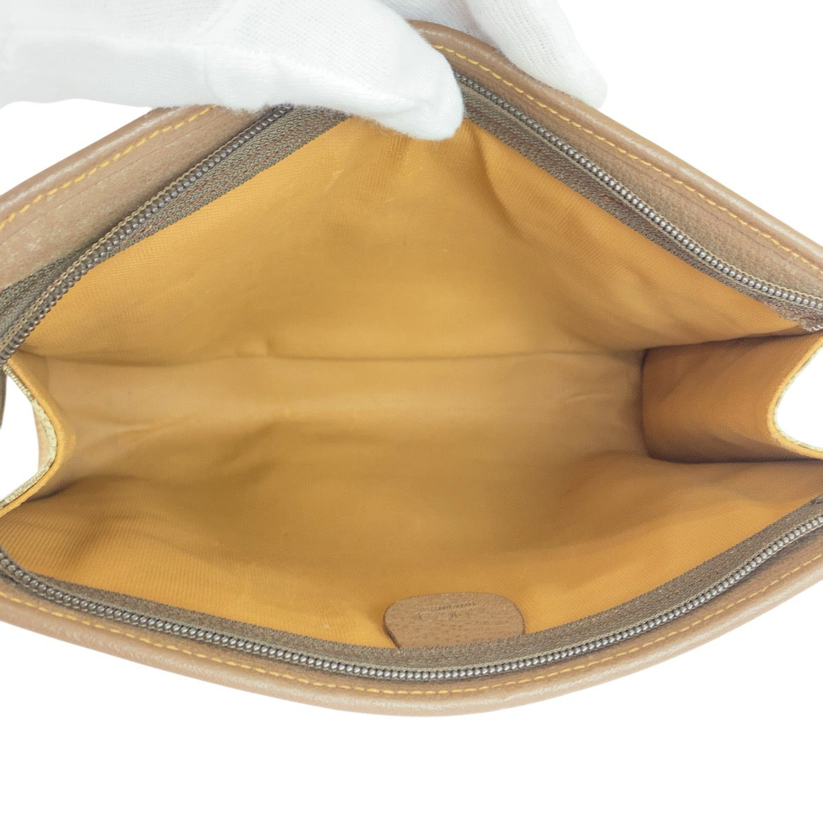 GUCCI Clutch bag 014 122 6063 GG Supreme Canvas Beige Brown Gold Metal Old Gucci